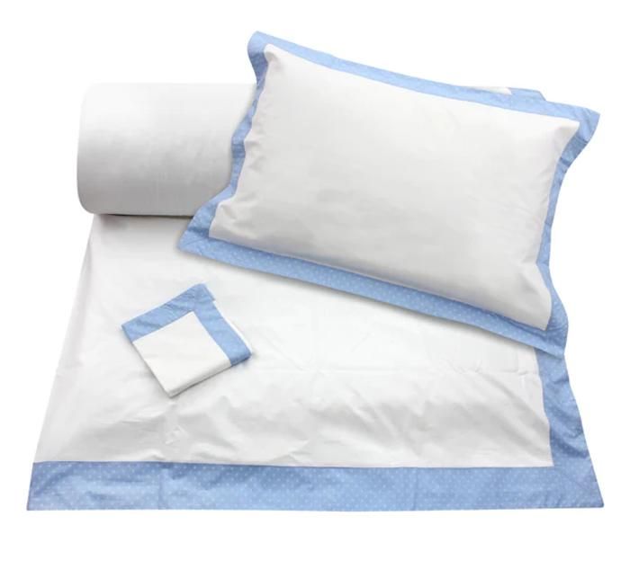 Parure de housse - HALE - Blue Shiraz Border - 240x240 cm - 100% coton égyptien - Lavable en machine
