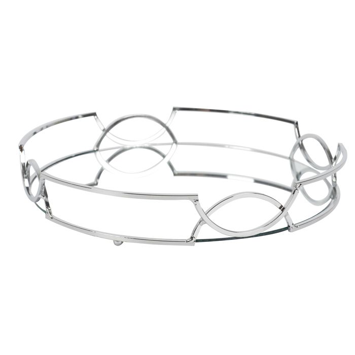 PLATEAU MIROIR ARGENTE D30CM A1/M6