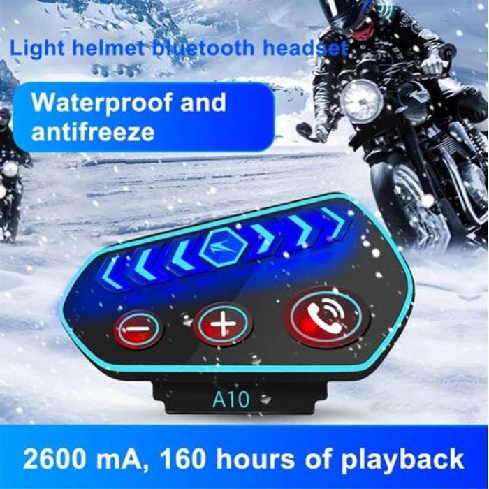 Casque moto Bluetooth 5.0 fonction d'assistant vocal de rappel intégré, musique de cavalier étanche