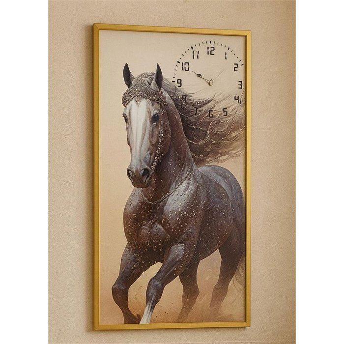 cadre tableau avec horloge 43x83cm