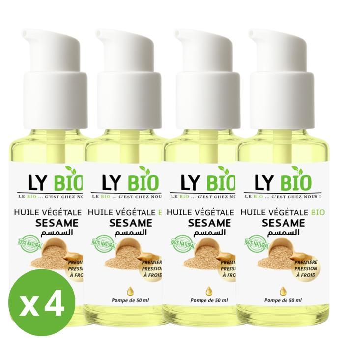 LYBIO PACK HUILE SESAME 50ml - POMPE LOT DE 4 bouteilles