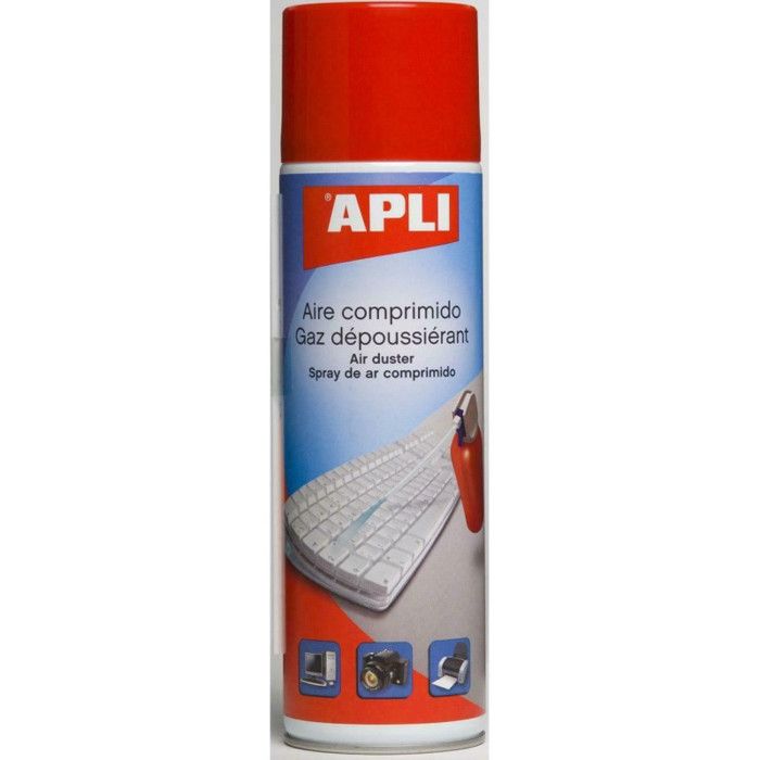 Bombe d'air - Gaz dépoussiérant pour clavier ordinateur - 400 ml - Apli
