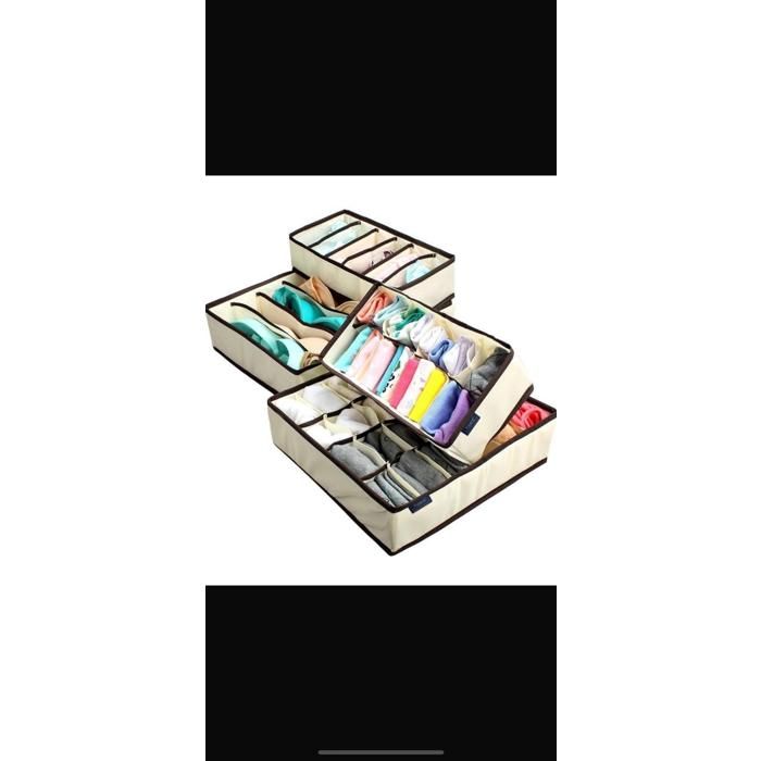 Rangement De Sous-vêtements, soutien-gorge, chaussettes, Organisateurs de tiroir 6 compartiments