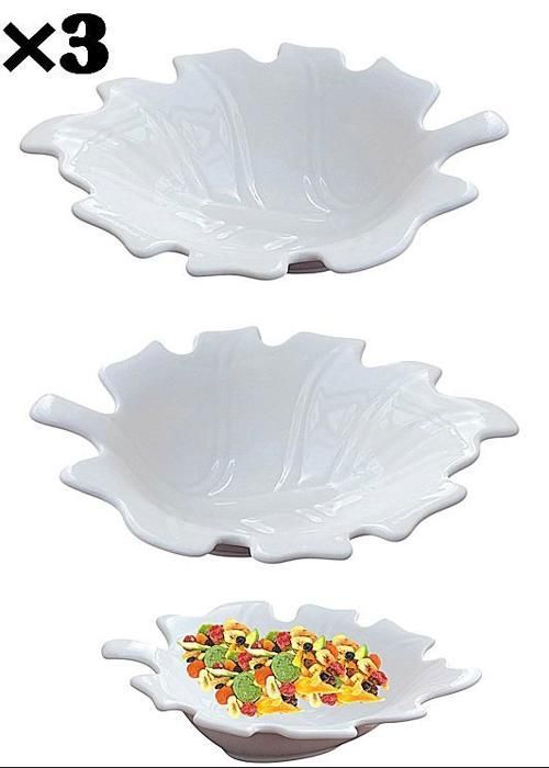 Coupelles Creuse - Lot de 3 - Porcelaine - Forme de Fleur - 11,5 × 15 × 4 Cm