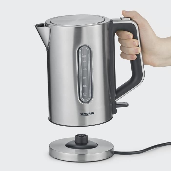 SEVERIN Bouilloire design 1,7 L sans BPA, ébullition rapide, socle 360° en inox