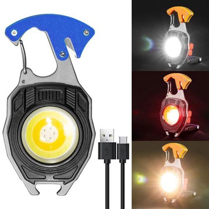 Lampe de poche LED - Multifonction - Rechargeable - 500 lumens - 6 modes - Ouvre-bouteille