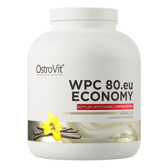 Ostrovit WPC80.eu ECONOMY 2000 g Vanilla - Protéines de Lactosérum, BCAA & EAA