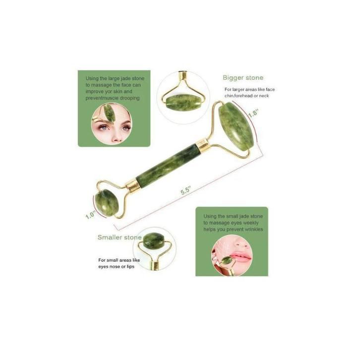 Rouleau de massage visage pièrre Jade  naturel