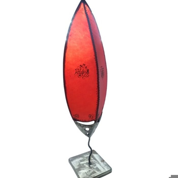 Lampe artisanale marocaine en peau de chèvre – Rouge élégant
