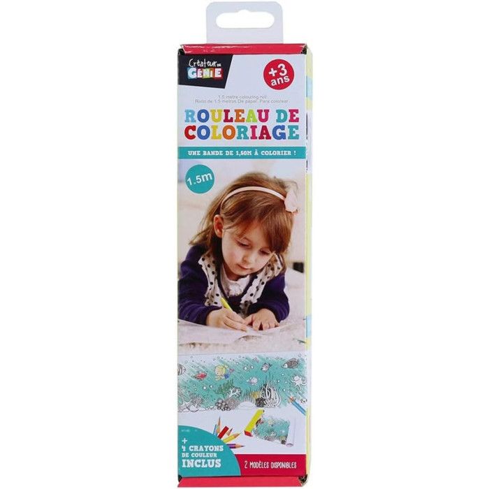 Frise à colorier - Marque inconnue - 150 cm - Pour enfant - 4 crayons inclus - Livraison aléatoire