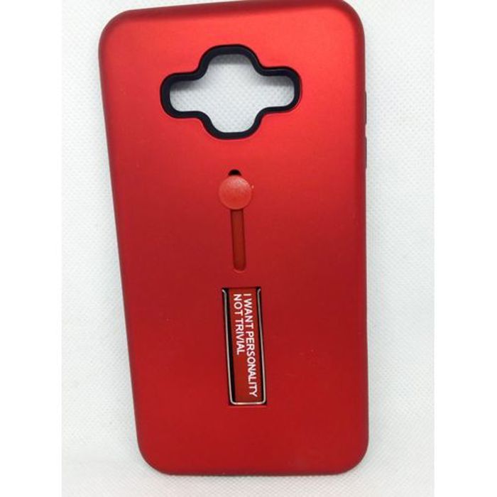 Pochette Silicone - GÉNÉRIQUE - Samsung J7Duo - Rouge - Souple - Protection complète