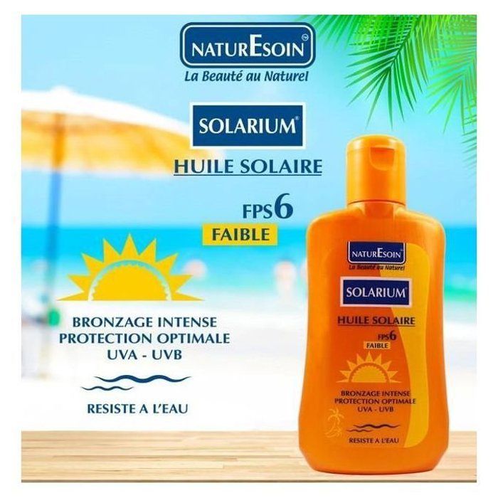 Nature Soin Solarium Huile Solaire FPS6 100ml