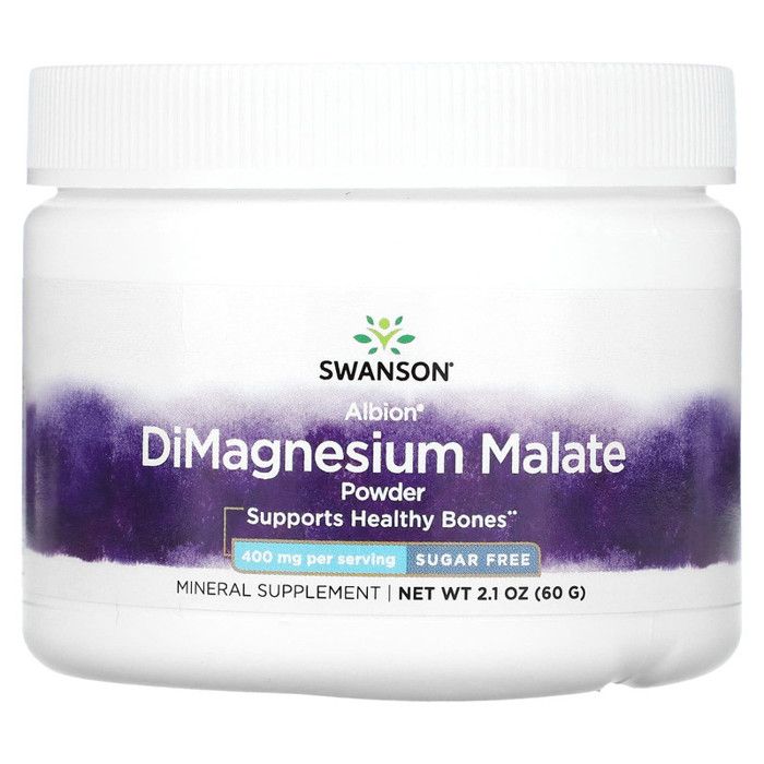 Swanson Malate de dimagnésium en poudre, 400 mg, 60 g - Made in Usa