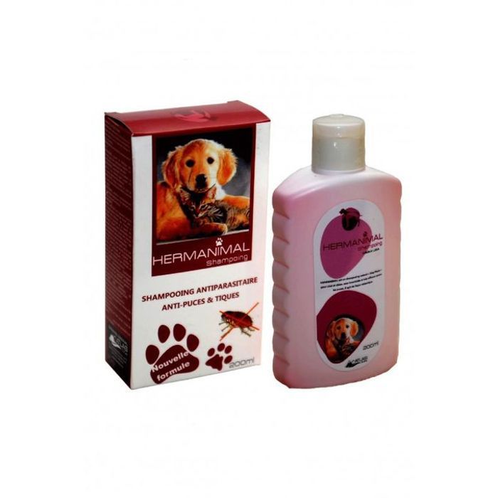 Shampoing pour animaux - HERMANIMAL - CHIEN ET CHAT - Huile d'argan - Douceur et éclat - Odeur neutralisée
