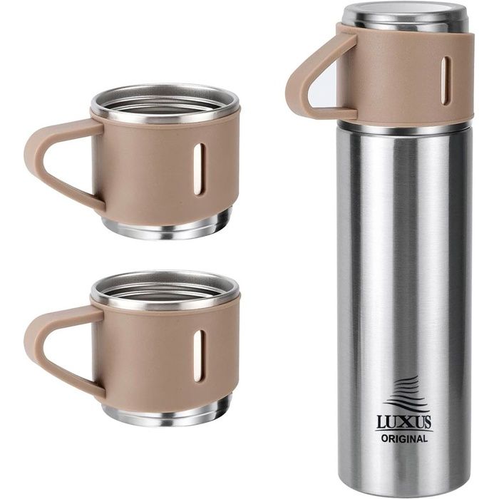 Thermos 3 tasses chaud et froid 500 ml - LUXUS bouteille Inox
