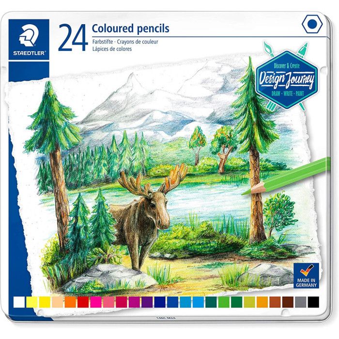 Crayons de couleur - STAEDTLER - 146C - Multicolore - 24 pièces - Bois de qualité