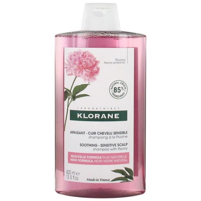 Cheveux-Klorane Pivoine Bio Shampooing Apaisant Cuir Chevelu Sensible 400 ml