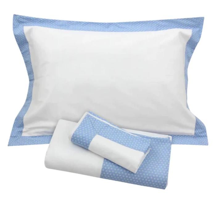 Parure de drap plat - HALE - Tiny squares - Satin de coton 100% - 270x270 cm - Lavable