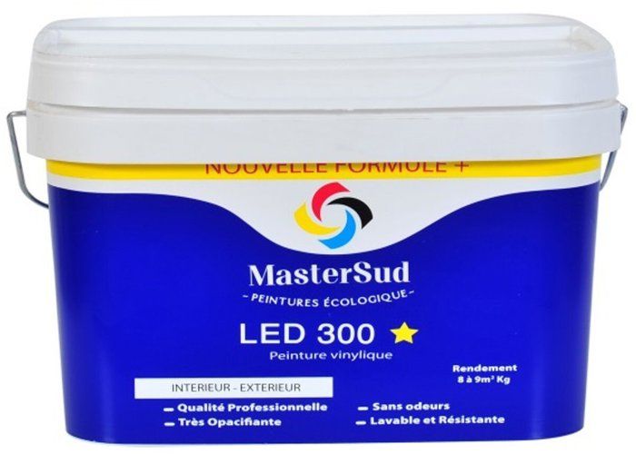 Peinture vinylique - LED - 300 - Blanc - 10KG - Acrylique - Intérieur