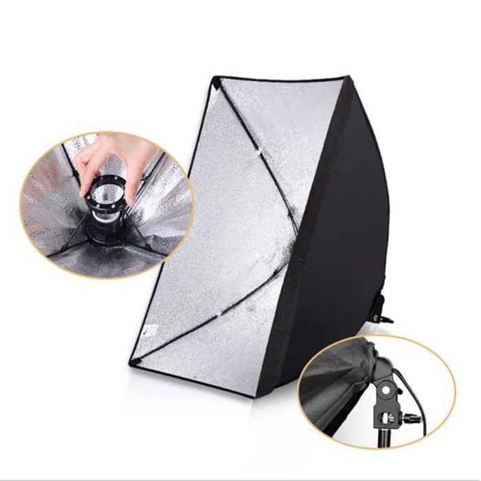 Softbox Studio de Photographie d’éclairage 50x70CM Professional pour Photo, Video - Sans Trépied
