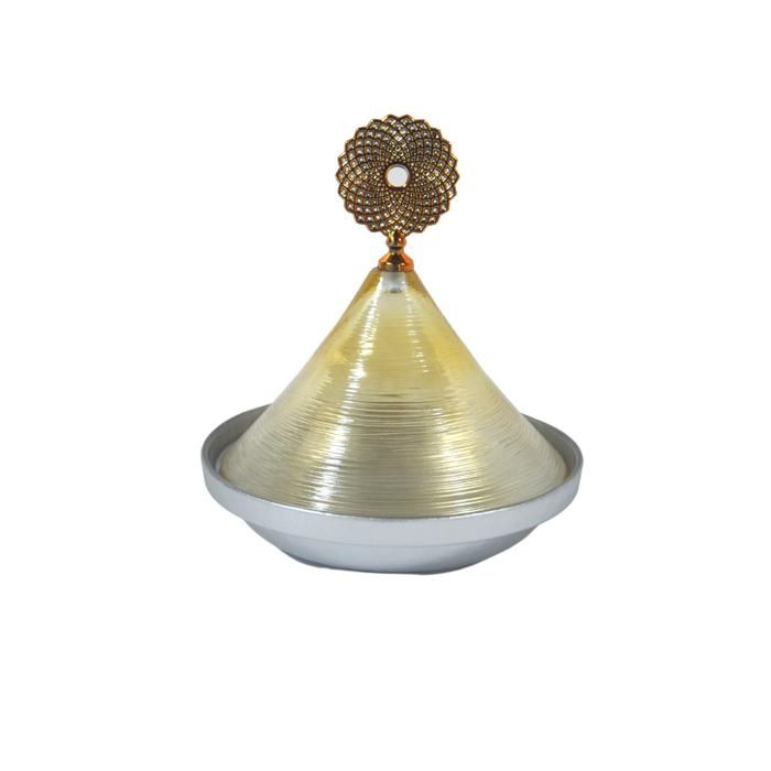 DOME TAJINE EN VERRE ARGENTE