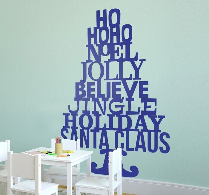 sticker sapin noel texte Décoration vinyle Déco Autocollant