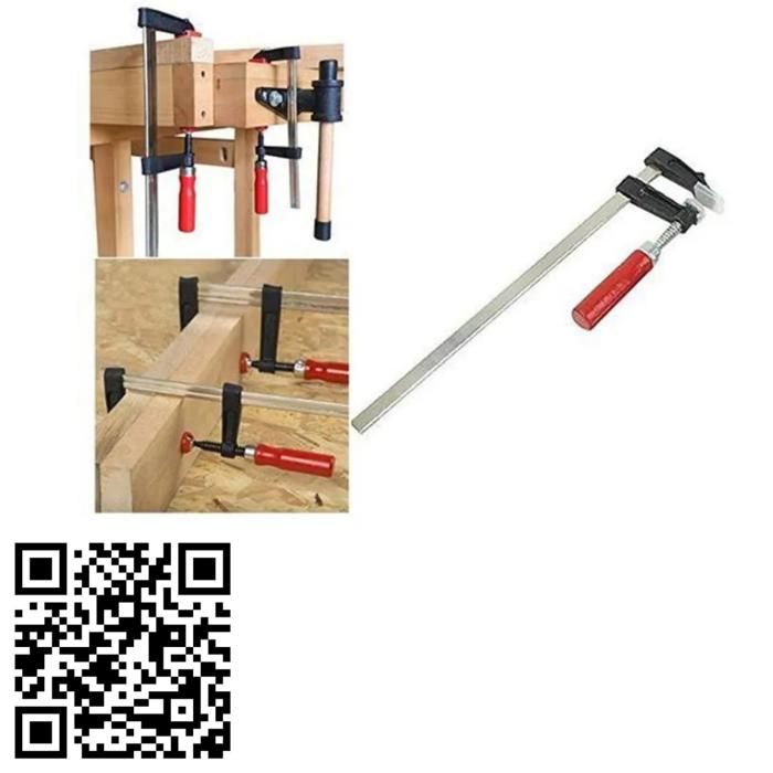 Ensemble de 5 pinces serre-joint de menuisier, étau à vis 50 x 300, 400 mm pour bricolage