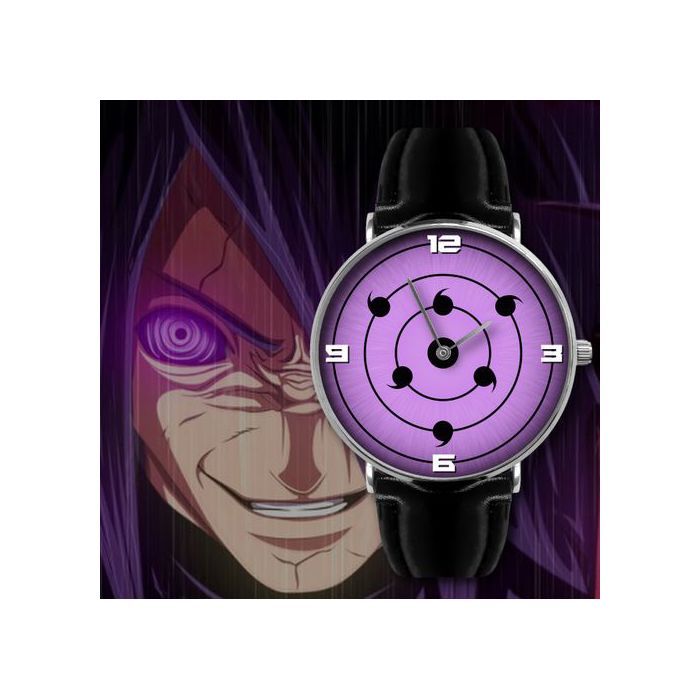 Naruto sharingan rinnegan anime, Montre en Cuir à Quartz by moroccan otaku