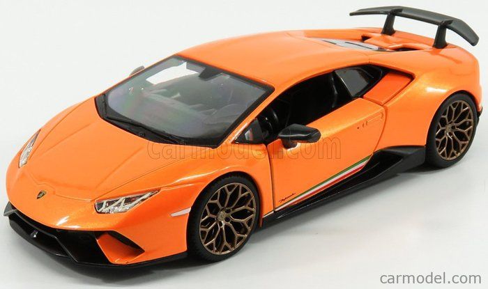 Modèle réduit - BBURAGO - LAMBORGHINI HURACAN LP640-4 PERFORMANTE 2017 - Échelle 1/24 - Couleur Orange - Métal