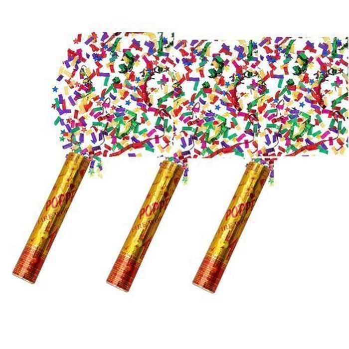 Party Popper - Non spécifié - Pack de 3 - Multicolore - Papier - Décoration de fête