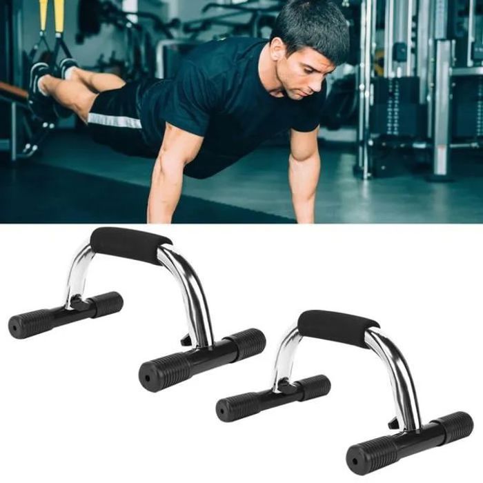 Supports de pompes - Fer - H - Ergonomique - Robuste - Noir