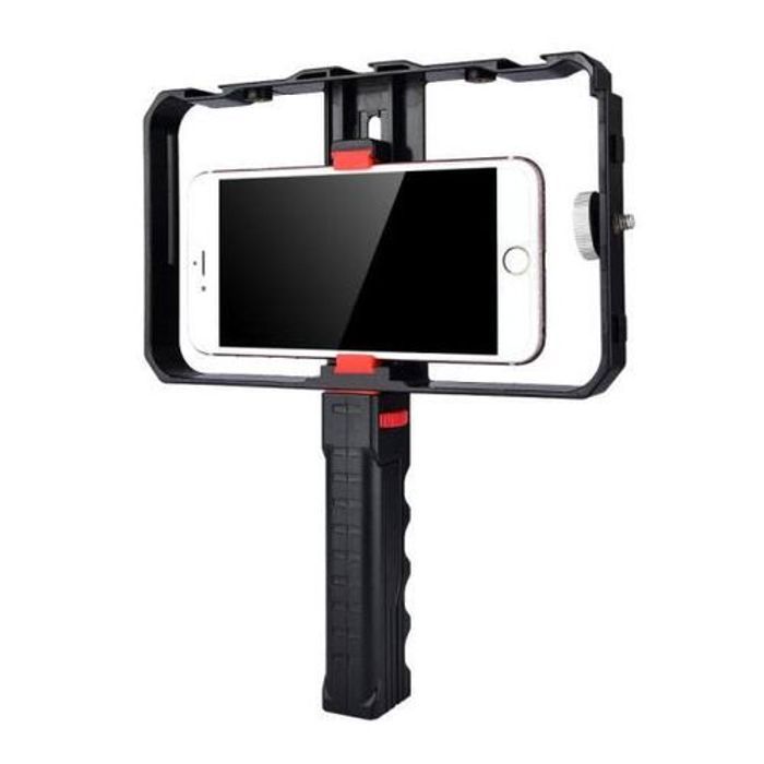 Stabilisateur Vlogging Rig Case Support pour smartphone avec Shoe Poignée - Noir