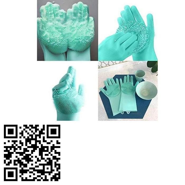 Gants en silicone pour nettoyage cuisine et ménage lot de 2 pièces
