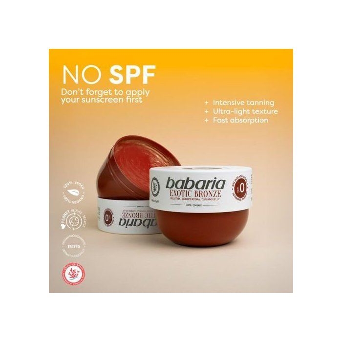 BABARIA Gelée Bronzante-Exotic Bronze 0SPF à la noix de coco, 300ml