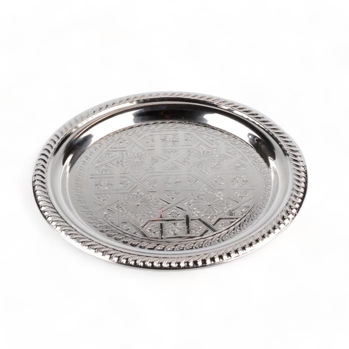 PLATEAU ROND EN INOX 25CM