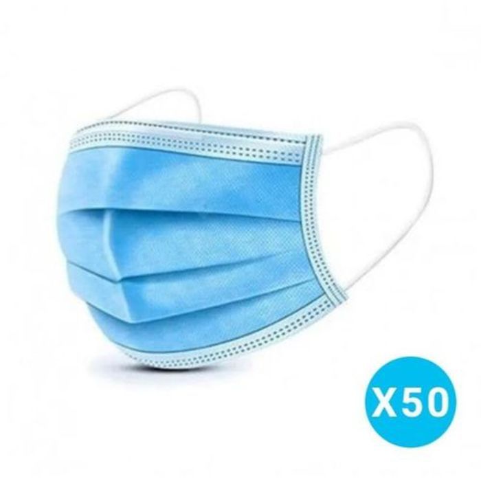 Lot 50 Masques Bavette de protection 3 Plis