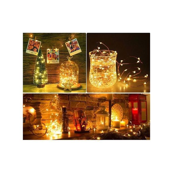 Offfre lampes solaires en fils de cuivre jardin