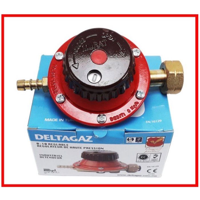 Détendeur - DELTAGAZ - Haute pression - 0-10 réglable - Butane - Métal