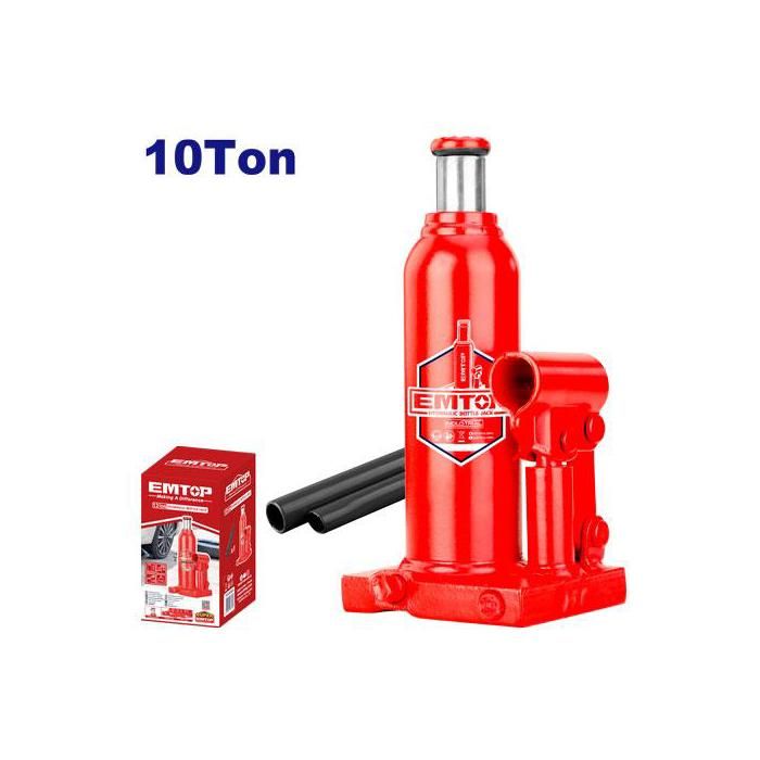 Cric - EMTOP - Bouteille hydraulique - 10T - Acier - Universel
