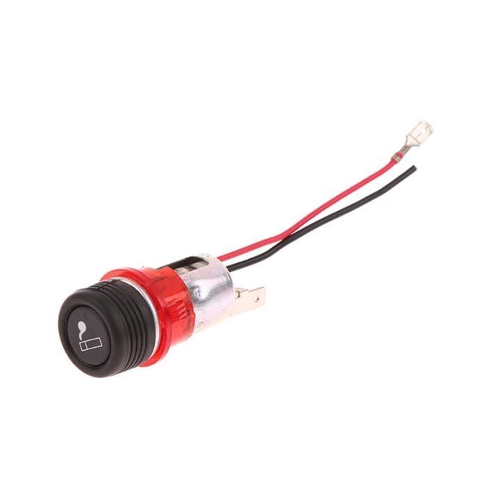 Prise allume-cigare,Allume-cigare universel pour voiture et moto, 12V, prise de courant, assemblage d'allume-cigare - Rouge[A8499]