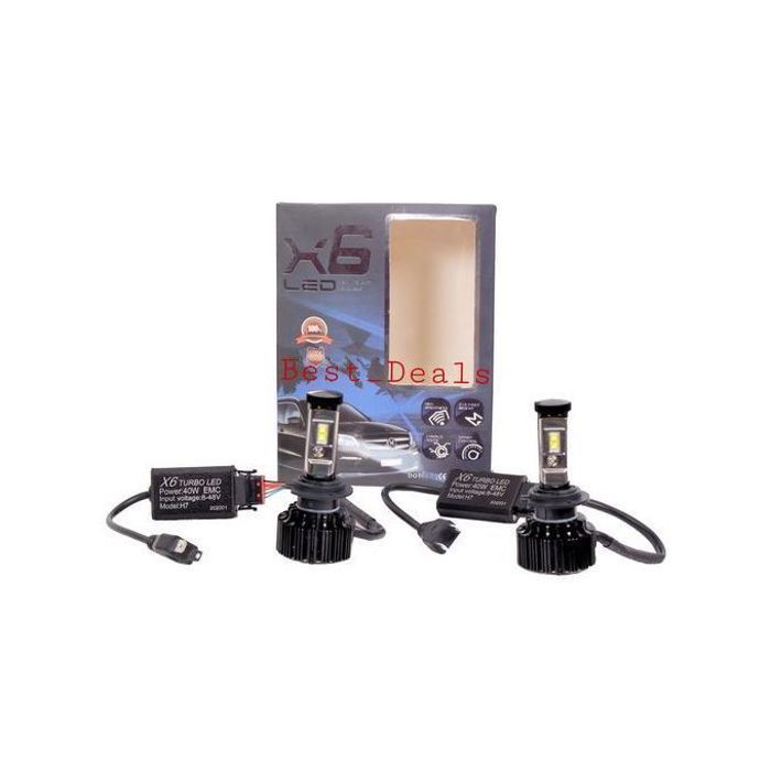 2 pcs Turbo LED X6 H7 80W Canbus 7200LM 6000K pour Voiture et moto