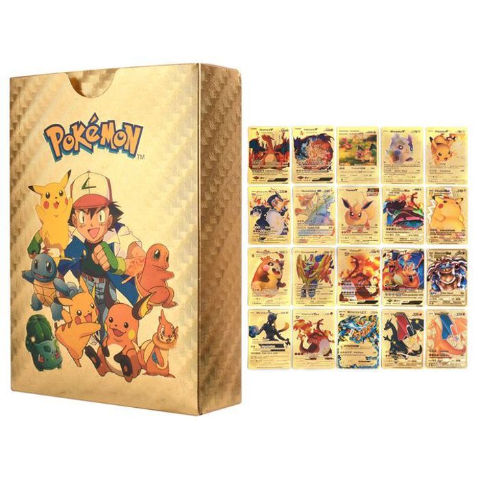 Lot de 10 cartes Pokémon dorées : collection Pokémon VMAX