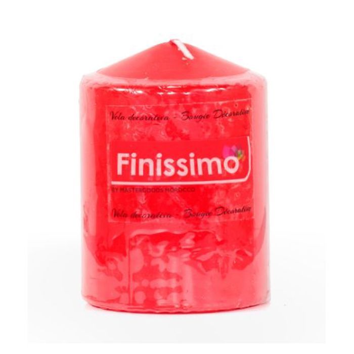 Bougie - Non Parfumée - Rouge - 7x10 cm - Objets Décoratifs - Intérieur