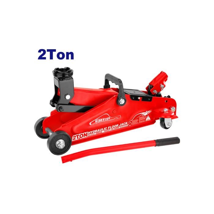 Cric roulant hydraulique - EMTOP - 2T - Hauteur min 140 mm - Hauteur max 340 mm - Poids 8,5 kg