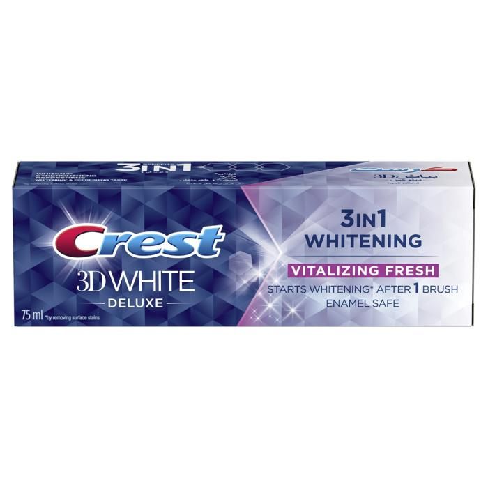 Crest 3D White Dentifrice Deluxe Vitalizing Fresh - 75ml