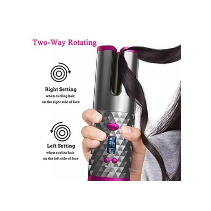 Boucleur sans fil automatique - Automatic Hair Curler - LCD - Léger - Charge USB - Arrêt intelligent