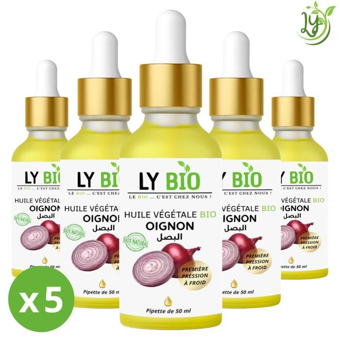 LYBIO PACK HUILE OIGNON 50ML - PIPETTE LOT DE 5 bouteilles