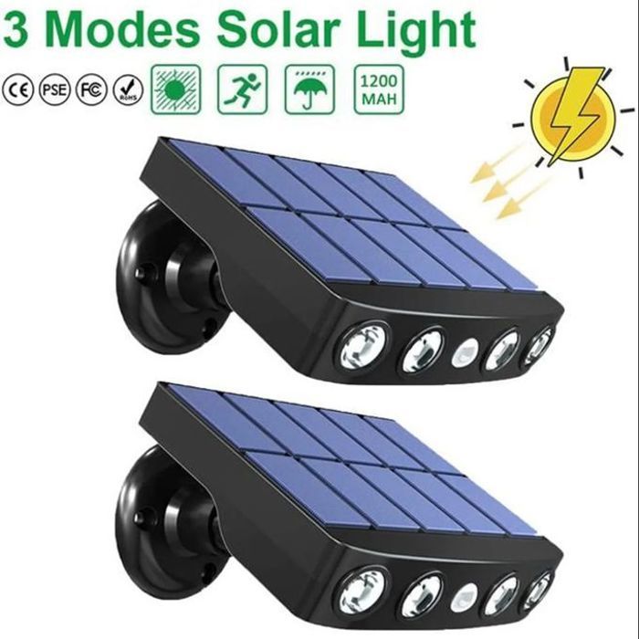 Lampes solaires 360° spot etanche jardin