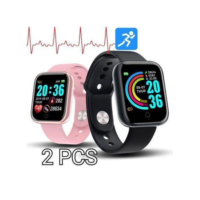 Smart watch Montre Intelligente Smart watch Bluetooth écran tactile noir + rose
