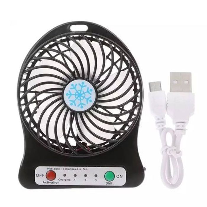 Mini Ventilateur - Non spécifié - Rechargeable - Silencieux - USB - Noir